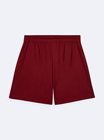 Beli Lastikli Kısa Kırmızı Şort