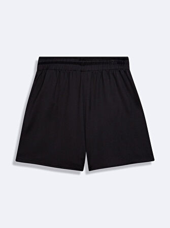 Beli Lastikli Kısa Siyah Şort