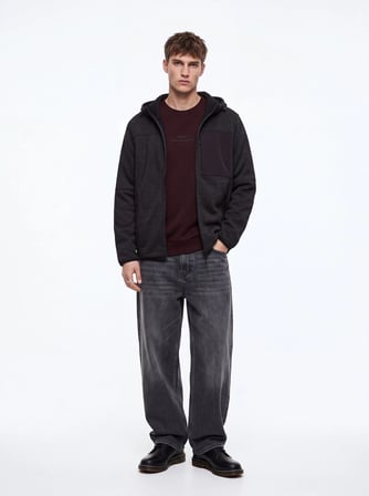 Regular Fit Yazı Baskılı Bisiklet Yaka Kahverengi Sweatshırt