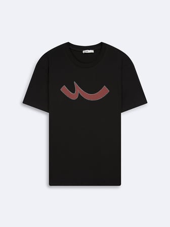Regular Fit Sign Baskılı Siyah T-shırt
