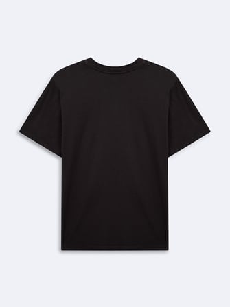 Relaxed Fit Yazı Baskılı Siyah T-shırt