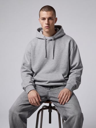 Relaxed Fit Cep Detaylı Kapüşonlu Gri Sweatshırt