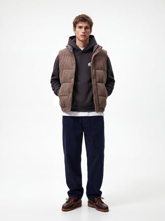 Baggy Kadife Fitilli Lacivert Pantolon