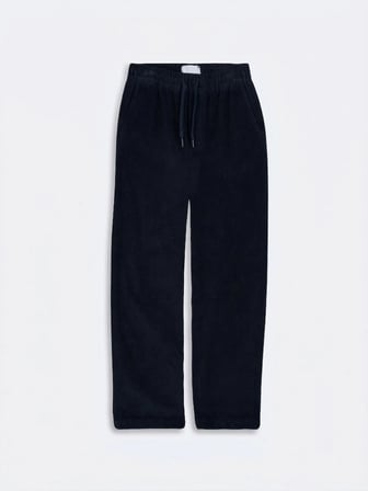Baggy Kadife Fitilli Lacivert Pantolon