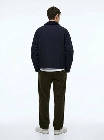 Baggy Kadife Fitilli Yeşil Pantolon