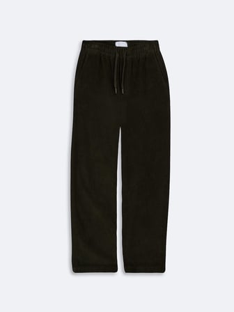 Baggy Kadife Fitilli Yeşil Pantolon