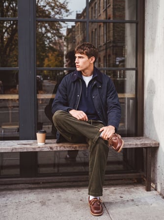 Relaxed Fit Cep Detaylı Lacivert Mont