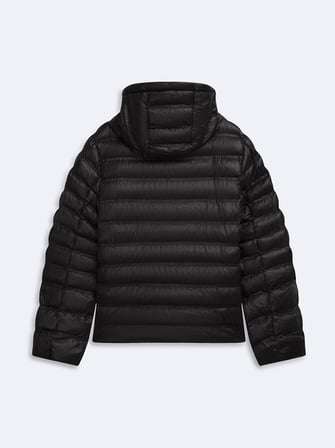 Regular Fit Şişme Kapüşonlu Siyah Mont