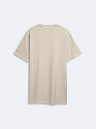 Regular Fit Basic Bisiklet Yaka Bej T-shırt
