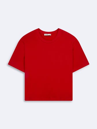 Baby Tee Basic Bisiklet Yaka Kırmızı T-shırt