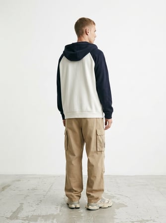 Regular Fit Polar Kapüşonlu Beyaz Sweatshırt