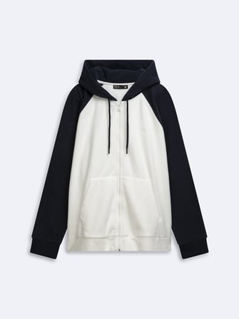 Regular Fit Polar Kapüşonlu Beyaz Sweatshırt
