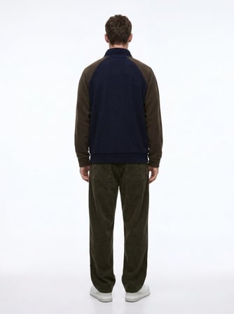 Regular Fit Yarım Fermuarlı Polar Lacivert Sweatshırt