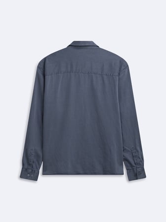 Relaxed Fit Faded Fabric Mavi Gömlek