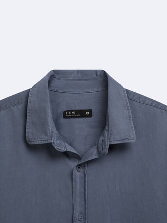 Relaxed Fit Faded Fabric Mavi Gömlek