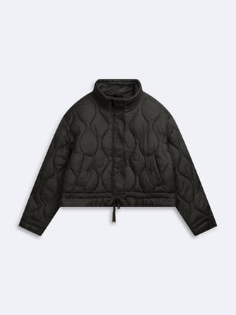 Oversize Kapitone Şişme Yeşil Mont