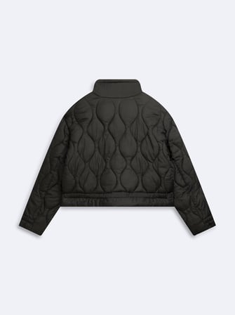 Oversize Kapitone Şişme Yeşil Mont