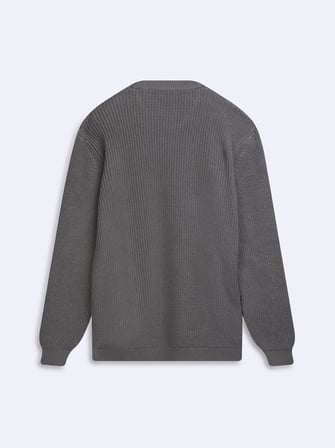 Regular Fit Bisiklet Yaka Triko Gri Kazak