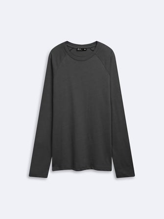 Regular Fit Reglan Kollu Basic Gri Sweatshırt