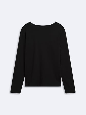 Regular Fit Flamlı V Yaka Siyah Sweatshırt