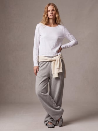 Regular Fit Flamlı Basic Beyaz Sweatshırt