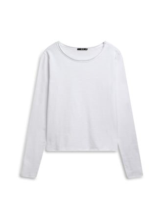 Regular Fit Flamlı Basic Beyaz Sweatshırt
