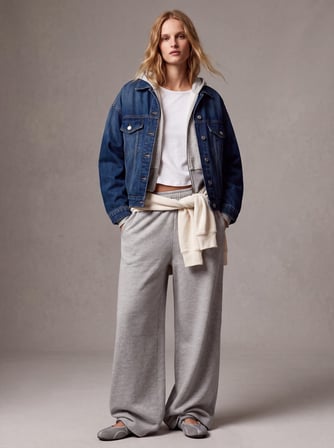 Regular Fit Flamlı Basic Beyaz Sweatshırt