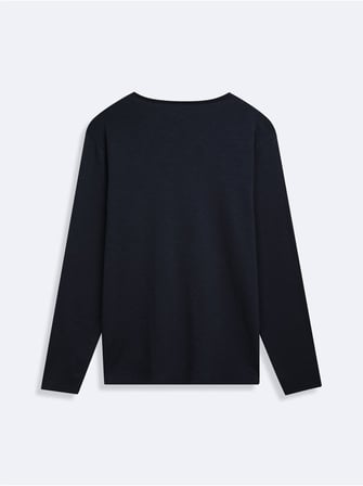 Regular Fit Flamlı Basic Lacivert Sweatshırt