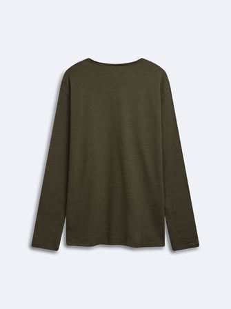 Regular Fit Flamlı Basic Yeşil Sweatshırt