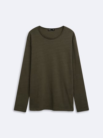 Regular Fit Flamlı Basic Yeşil Sweatshırt