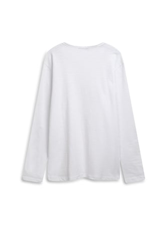 Regular Fit Flamlı Basic Beyaz Sweatshırt