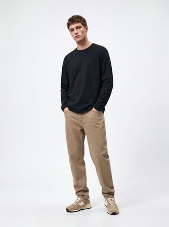 Regular Fit Likralı Basic Lacivert Sweatshırt