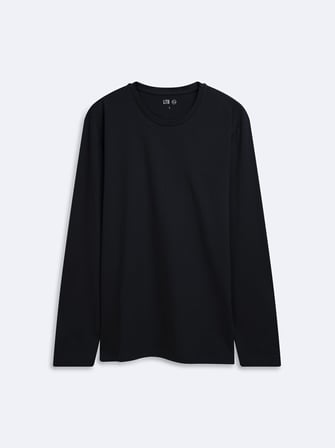 Regular Fit Likralı Basic Lacivert Sweatshırt
