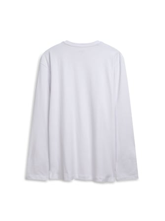 Regular Fit Likralı Basic Beyaz Sweatshırt