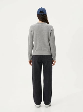 Regular Fit Simli Triko Gri Kazak