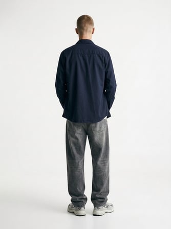 Regular Fit Basic Lacivert Gömlek
