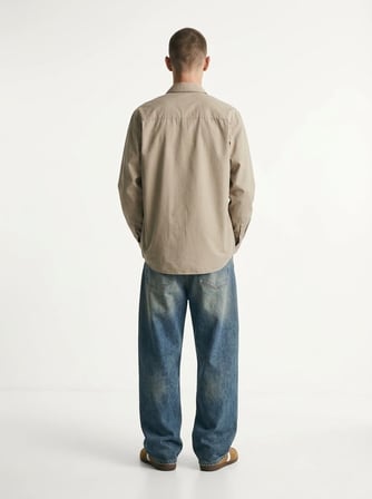 Regular Fit Basic Gri Gömlek