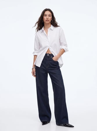 Regular Fit Basic Uzun Kollu Beyaz Gömlek