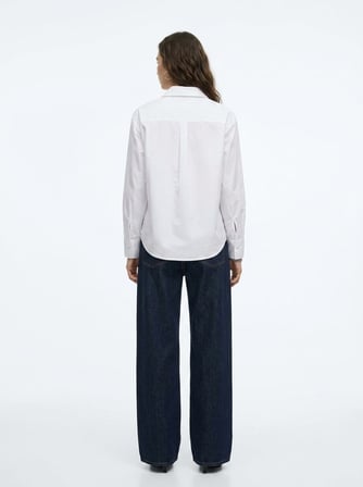Regular Fit Basic Uzun Kollu Beyaz Gömlek