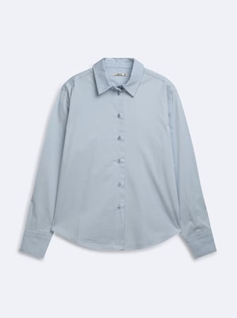 Regular Fit Basic Uzun Kollu Mavi Gömlek