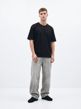 Regular Fit Basic Bisiklet Yaka Siyah T-shırt
