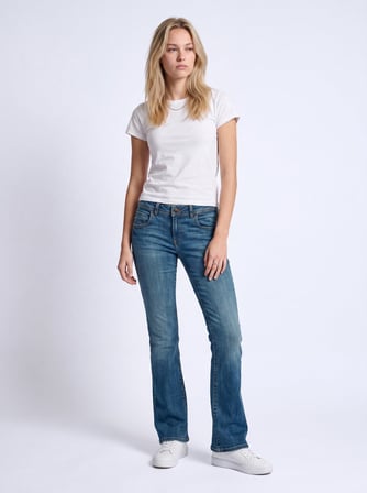 Julıana Low Bootcut Düşük Bel Mid Indigo Jean Pantolon