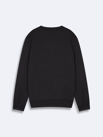 Regular Fit Sign Baskılı Bisiklet Yaka Antrasit Sweatshırt
