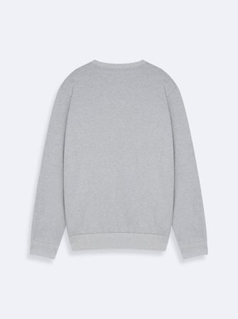 Regular Fit Sign Baskılı Bisiklet Yaka Gri Sweatshırt