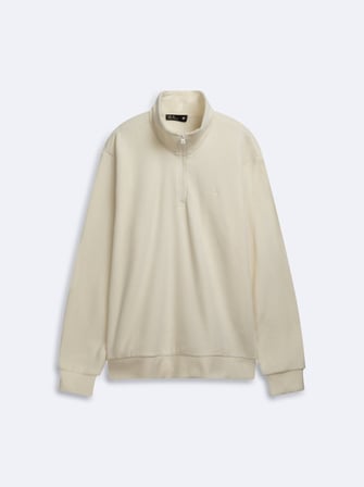 Regular Fit Dik Yaka Polar Krem Sweatshırt