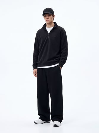 Regular Fit Dik Yaka Polar Gri Sweatshırt