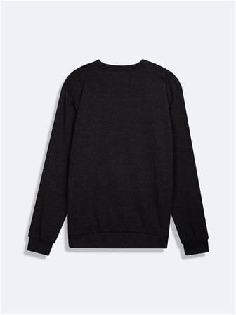 Regular Fit Sign Baskılı Fitilli Antrasit Sweatshırt