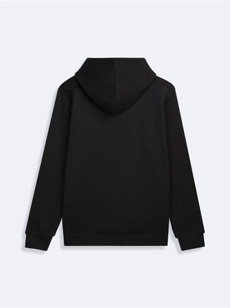 Regular Fit Sign Baskılı Kapüşonlu Antrasit Sweatshırt
