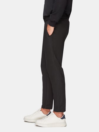 Regular Fit Beli Bağlamalı Siyah Eşofman