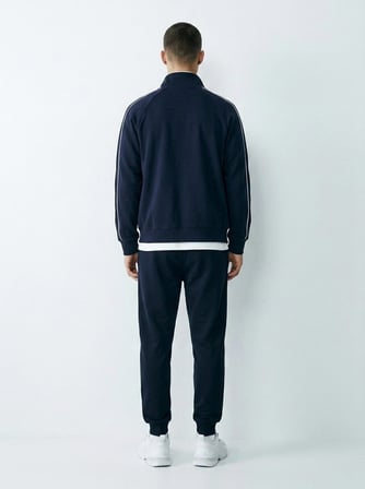 Regular Fit Beli Bağlamalı Lacivert Eşofman